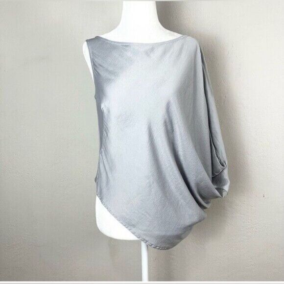 KaufmanFranco One Shoulder gray asymmetrical top small. NWT - Picture 10 of 10